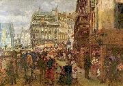 Adolph von Menzel Weekday in Paris oil painting reproduction